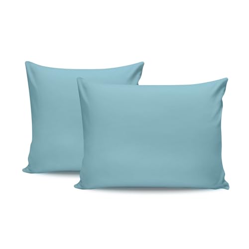 Soft Mint Pillowcase Set (2 Pieces), 80 x 80 cm | 100% Cotton Ranforce, 145 Thread Count | Envelope Closure, Machine Washable at 30°C, Cozy & Stylish von Nuit Des Rêves