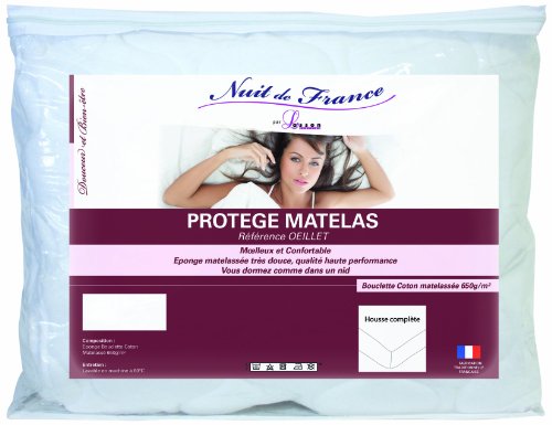 Nuit de France 329376 Matratzenschoner Baumwolle/Polyester Weiß, weiß, 140 x 190 cm von Nuit de France