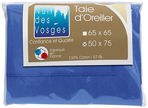 Nuit des Vosges 2101614 Cotoval Kissenbezüge Uni Baumwolle Nattier Blau 50 x 75 cm von Nuit des Vosges