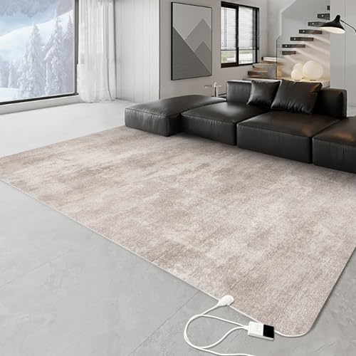 NujorWarm Graphen Elektrischer Heizteppich Weicher Plüsch Beheizbare Teppich Beheizter Fußmatte für Büro Raumheizung Bodenheizung Matte mit Timer Schnelle Heizung Heated Rug 220V 195 * 290cm WS von NujorWarm