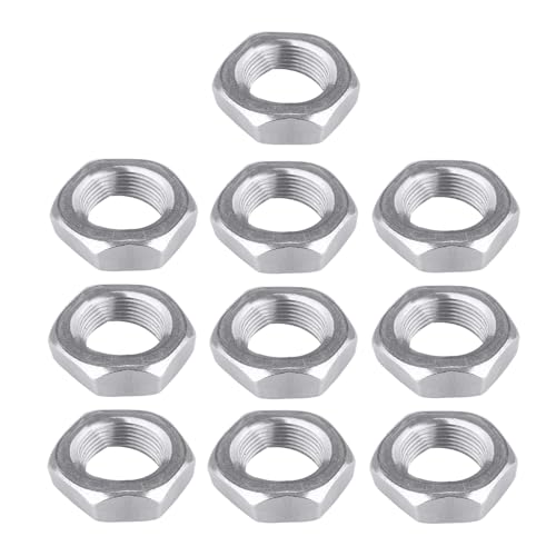 10 Stück M10 Edelstahl Muttern Set (A2/V2A) – Sechskant Flachmuttern DIN439, Rostfrei & Korrosionsbeständig – Für Holz-/Metallbau, Maschinenbau & Möbelmontage (10) von Nujvnuj