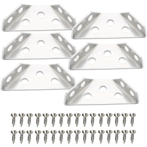 16 Stück Edelstahl Winkelverbinder Set - Hochwertige Dreiecksstützen mit M4 Schrauben - Universelle Möbelverbinder für Regale, Schränke & Tische - Rostfreie Eckhalterung zur Verstärkung & Reparatur 16 Stück Edelstahl Winkelverbinder Set - Hochwertige Dreiecksstützen mit M4 Schrauben - Universelle Möbelverbinder für Regale, Schränke & Tische - Rostfreie Eckhalterung zur Verstärkung & Reparatur von Nujvnuj