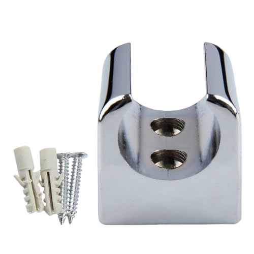 Zinklegierung Duschkopfhalterung Silber - Universeller Handbrausehalter mit Schrauben (3,5x3,3x3,1cm) - Kompatibel mit den meisten Duschköpfen - Robuste Badezimmer-Ausstattung für einfache Wandmontage von Nujvnuj