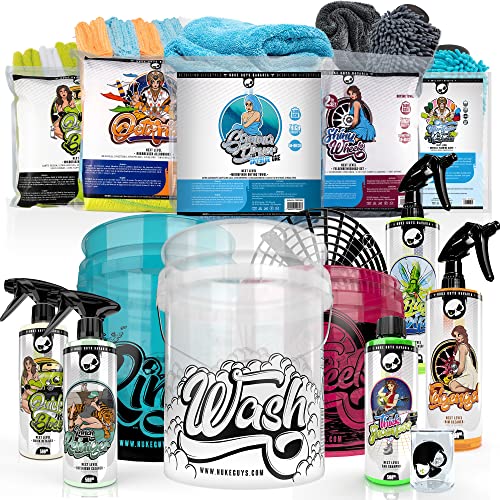 Nuke Guys - 3 Eimer mit GritGuard- Autoshampoo - Felgenreiniger - Detailer - Reifenglanz - Trockentuch - Poliertücher - Waschhandschuh Felgen Mikrofaser Set- Messbecher - Interior Tücher - Messbecher Nuke Guys - 3 Eimer mit GritGuard- Autoshampoo - Felgenreiniger - Detailer - Reifenglanz - Trockentuch - Poliertücher - Waschhandschuh Felgen Mikrofaser Set- Messbecher - Interior Tücher - Messbecher von Nuke Guys