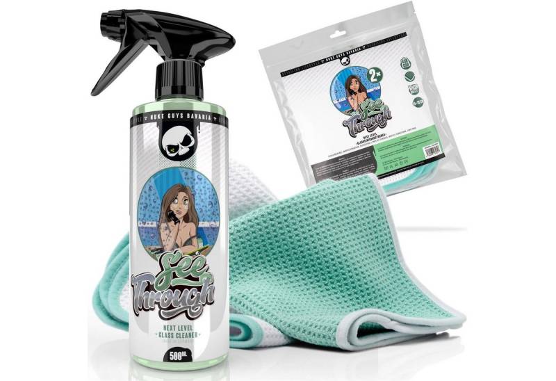 Nuke Guys Auto Glasreiniger Set - Nuke Guys See Through - 2x Mikrofasertuch Glasreiniger (Set, [3-St. Auto Glasreinigungsset Auto Scheiben Glasreiniger mit Waffeltücher) von Nuke Guys