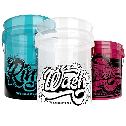 Nuke Guys Auto Wascheimer 3er Set- Autowascheimer Transparent für Autowäsche - Handwäsche Eimer - Autoreinigungsset Aussen - Zubehör zum Waschen von Auto Motorrad Fahrrad Nuke Guys Auto Wascheimer 3er Set- Autowascheimer Transparent für Autowäsche - Handwäsche Eimer - Autoreinigungsset Aussen - Zubehör zum Waschen von Auto Motorrad Fahrrad von Nuke Guys