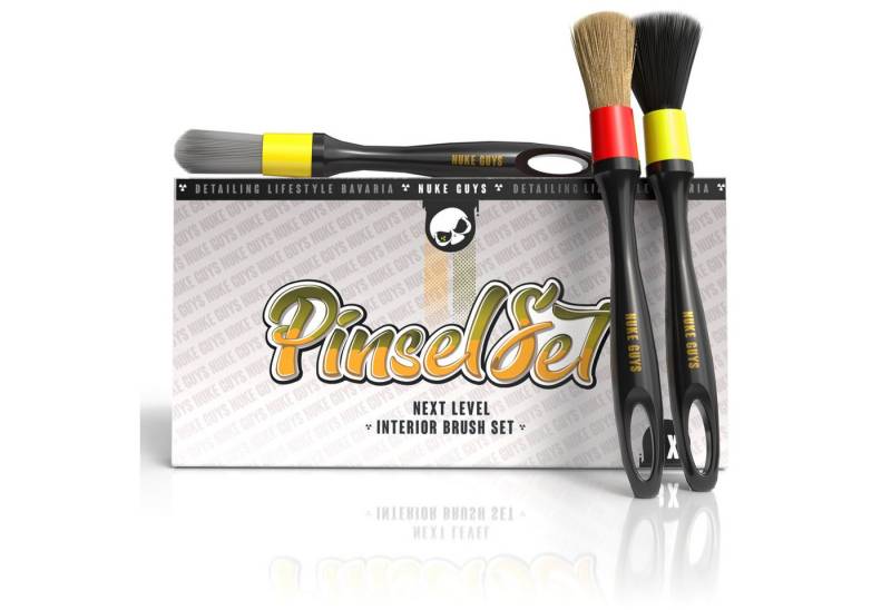 Nuke Guys Autowaschbürste Reinigungspinsel Auto Nuke Guys Interior Brush Set, Auto Innenraumreinigung, (3-tlg), Detailing Pinsel - Innenraum Pinselset von Nuke Guys