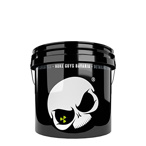 Nuke Guys Car Wash Bucket White Skull Edition - Auto Wascheimer mit 3,5 US Gallonen (ca. 13 Liter) - Autowascheimer für die schonende Autowäsche/Motorradwäsche von Nuke Guys