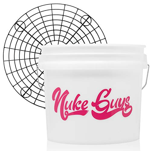 Nuke Guys - Girl Edition Wascheimer zur Autowäsche - 3,5 GAL ca. 12L + Eimergriff, Snappy pink + GritGuard Schmutzeinsatz von Nuke Guys