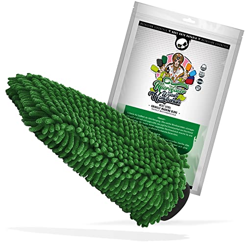 Nuke Guys XL Chenille Waschhandschuh - Auto Wasch Handschuh aus Ultra sanften Mikrofasern - Microfiber Wash Mitt - Für eine fusselfreie und kratzerfreie Autowäsche - Dunkelgrün von Nuke Guys