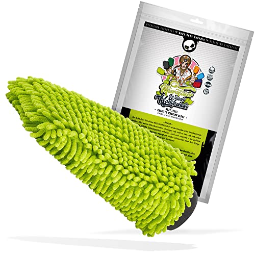 Nuke Guys XL Chenille Waschhandschuh - Auto Wasch Handschuh aus Ultra sanften Mikrofasern - Microfiber Wash Mitt - Für eine fusselfreie und kratzerfreie Autowäsche - Grün von Nuke Guys