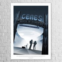 Kunstdruck Poster A3 „Ceres" Weltraum Nasa Space Jpl Erde Science Bild Gemälde von NukularDesign