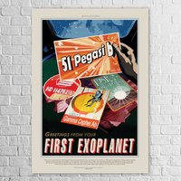 Kunstdruck Poster A3 „Exoplanet" Weltraum Nasa Space Jpl Erde Science Bild Gemälde von NukularDesign