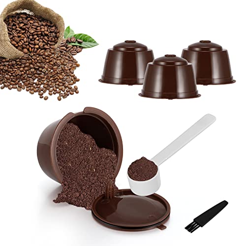 4er Pack Kaffee Filterkapseln, Für Kaffeemaschine Dolce Gusto, Robust, Mehr Als 150 Ersatz Anwendungen, Kapseln Dolce Gusto Mit Ausrüstung, Inklusive 1 Löffel, Wiederverwendbare Kapseln von Nullnet