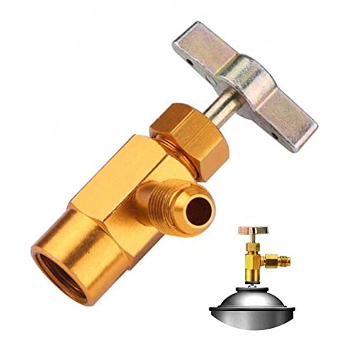 R134A Kältemittelventil 1/4 SAE-1/2 ACME Adapter Klimaanlagen Adapter Auto Gewindeventil Werkzeug Flaschenöffner Messing Kupfer Verbindungskupplung für Auto Klimaanlage oder Haushalt Klimaanlagen R134A Kältemittelventil 1/4 SAE-1/2 ACME Adapter Klimaanlagen Adapter Auto Gewindeventil Werkzeug Flaschenöffner Messing Kupfer Verbindungskupplung für Auto Klimaanlage oder Haushalt Klimaanlagen von nuluxi