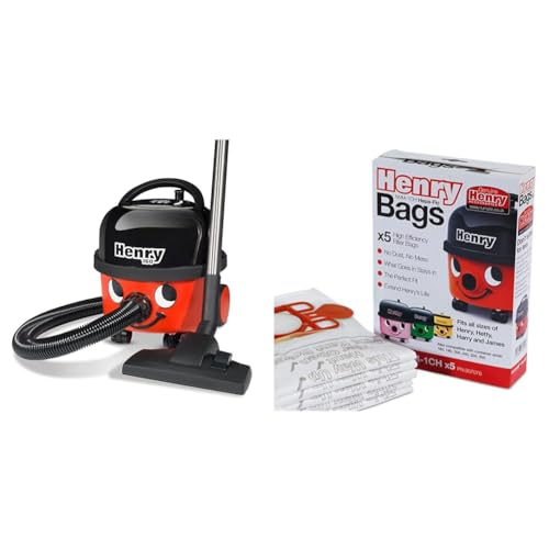 Numatic 903372 Staubsauger, Kunststoff, Classic red & Henry NVM-1CH, Staubsaugerbeutel, diverse von Numatic