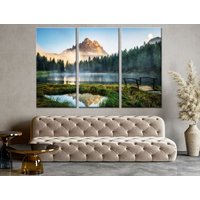 Antorno Wand Kunst Dolomiten Berg Sets Italien Dekor Natur Landschaft Druck See Leinwand Posterdruck von NumberOneUA