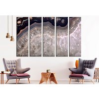 Geode Wand Kunst Marmor Leinwand Wandkunst Mineral Abstrakte Pastell 5 Stück Abstrakt von NumberOneUA