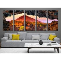 Teneriffa Wandkunst Sonnenaufgang Sets Grotte Wanddekoration Natur Dekor Landschaft Kunstdruck Vulkan Leinwand Kanarienkunst Poster Druck von NumberOneUA