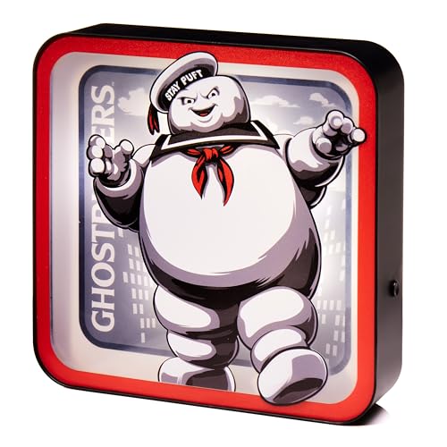 Numskull Offizielle Ghostbusters Stay Puft Acryl-Logo-Schreibtischlampe Wandleuchte für Schlafzimmer, Büro, Zuhause, Studium, Arbeit - Offizielles Ghostbusters Merchandise von Numskull