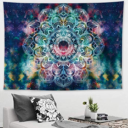 Nunbee Tapisserie Mandala-Serie Drucken Wandbehäng Mandala Wald Wandteppich Wanddekoration Indisch Psychedelic Hanging Hippie Natur Beach Yoga Strandtücher, Mandala9 200 * 150cm von Nunubee