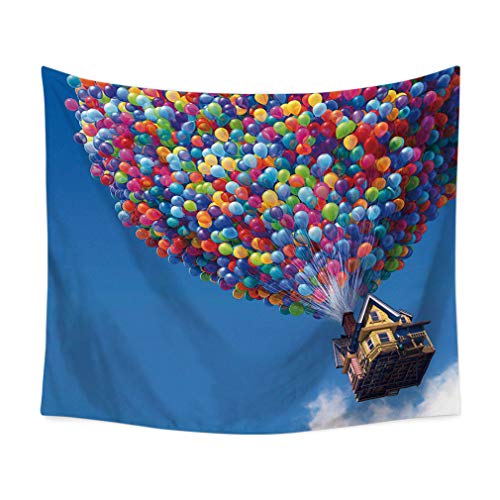 Nunubee Nunbee Tapisserie Wandbehäng Haus Heißluftballon Wald Wandteppich Wanddekoration Indisch Psychedelic Natur Hanging Hippie Beach-Yoga-Picknick-Tischdecke Strandtücher, Feuer Ballon 200 * 150cm von Nunubee