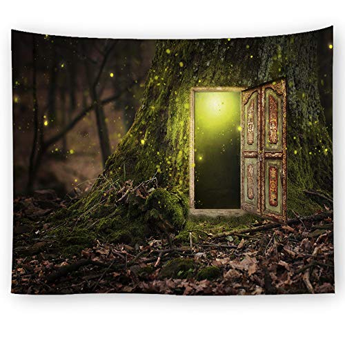 Nunbee Tapisserie Wandbehäng Mandala orientalisch Wald Tarot Boho Wandteppich Meer Psychedelic Hanging Hippie Natur Tischdecke Picknickdecke Strandtücher, Wald2 150 * 130cm von Nunbee