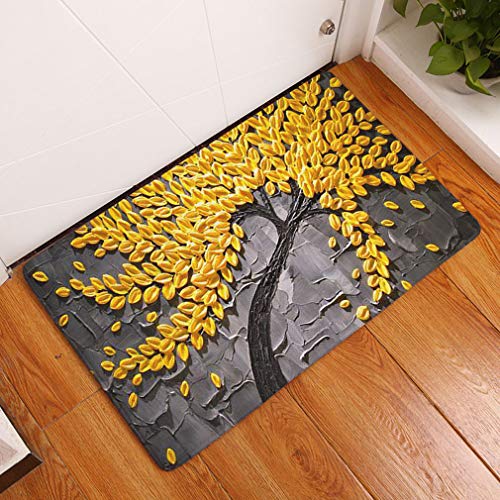 Nunbee Designer Fußmatte Anti Rutsch Unterlage Wasseraufnahme Teppich Praktische Schmutzfangmatte Haustür Flur Innenbereich Aussen Lustig Waschbar Weihnachten Katze, Ölgemäldebaum 4 40 * 60cm von Nunubee