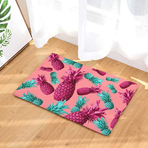Nunbee Fußmatte Ananas-Druck Designe Anti Rutsch Unterlage Wasseraufnahme Praktische Teppich Schmutzfangmatte Haustür Flur Innenbereich Aussen Lustig, Ananas1 50 * 80cm von Nunubee