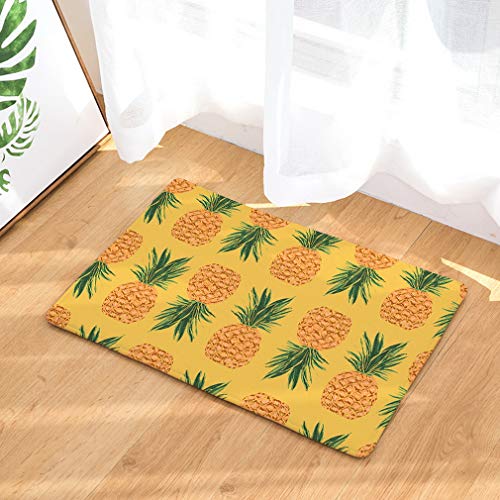 Nunbee Fußmatte Ananas-Druck Designe Anti Rutsch Unterlage Wasseraufnahme Praktische Teppich Schmutzfangmatte Haustür Flur Innenbereich Aussen Lustig, Ananas3 40 * 60cm von Nunubee