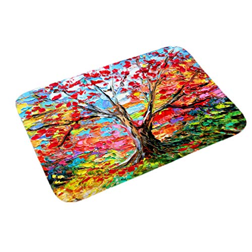 Nunbee Fußmatte Baum drucken Designe Anti Rutsch Unterlage Wasseraufnahme Teppich Praktische Schmutzfangmatte Haustür Flur Innenbereich Aussen Lustig, Baum 1 40 * 60cm von Nunubee