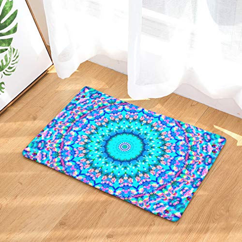 Nunbee Fußmatte Mandala Designe Anti Rutsch Unterlage Wasseraufnahme Teppich Praktische Schmutzfangmatte Haustür Flur Innenbereich Aussen Lustig, Mandala1 40 * 60cm von Nunubee