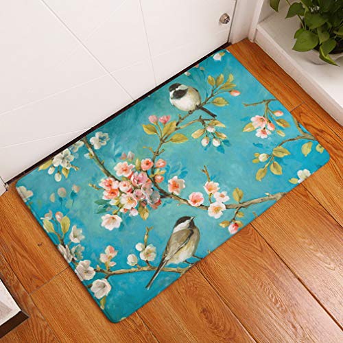 Nunbee Fußmatte Ölgemälde Vogel Designe Anti Rutsch Unterlage Wasseraufnahme Teppich Praktische Schmutzfangmatte Haustür Flur Innenbereich Aussen Lustig, Vogel2 50 * 80cm von Nunubee