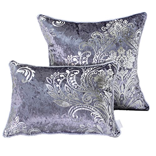 Nunubee 2er Set Samt Kissenbezüge dekorative Kissenbezüge Sommerkissenbezüge für Sofa Bettgarten Springkissen Decke 50x50 cm von Nunubee
