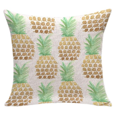 Nunubee Baumwolle Leinen Kissenbezug 45 x 45 cm Kissen-überzug, Kissenhülle, Sofa Dekoration, Ananas, Leinen, Pineapple 9, 18*18Inch Nunubee Baumwolle Leinen Kissenbezug 45 x 45 cm Kissen-überzug, Kissenhülle, Sofa Dekoration, Ananas, Leinen, Pineapple 9, 18*18Inch von Nunubee