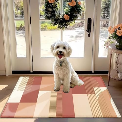 Nunubee Boho Chic Geometrische Tür-Matte | rutschfeste Absorbens-Läufer-Teppich Für Eingangsbereich Flur Küche-Wohnkultur Beige Rosa Nunubee Boho Chic Geometrische Tür-Matte | rutschfeste Absorbens-Läufer-Teppich Für Eingangsbereich Flur Küche-Wohnkultur Beige Rosa von Nunubee