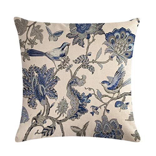 Nunubee Country Blumen und Vögel Serie Square Throw Pillow Cover Dekorative Kissenbezug 18 x 18 Zoll - Nr. 10 von Nunubee