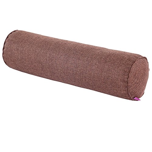 Nunubee Flachs einfarbig Candy Pillow Roll Polster Kissen Schwangerschaftskissen Nackenkissen für Home Bed Sofakissen 20X100CM Kaffee von Nunubee