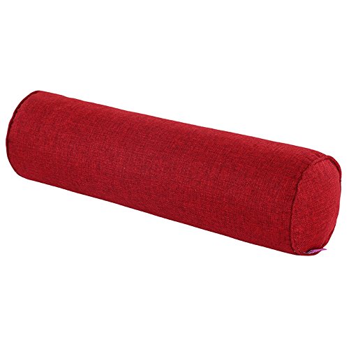 Nunubee Flachs einfarbig Candy Pillow Roll Polster Kissen Schwangerschaftskissen Nackenkissen für Home Bed Sofakissen 20X120CM Burgund von Nunubee