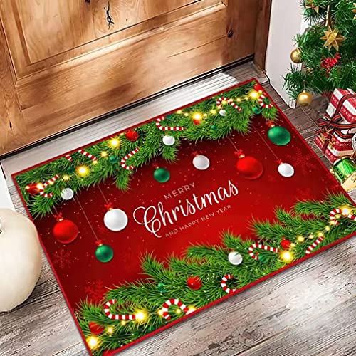 Nunubee Frohe Weihnachten-Fußmatten, traditioneller Weihnachtszwerg, Rutschfester Küchenboden, MBath-Teppich, Läufer, Bodenteppiche, Wohnkultur,50 * 80cm,#35 von Nunubee