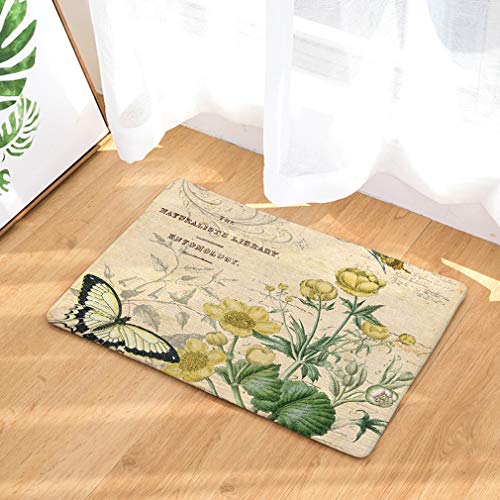 Nunubee Fußmatte Blumenserie Designe Anti Rutsch Unterlage Wasseraufnahme Teppich Praktische Schmutzfangmatte Haustür Flur Innenbereich Aussen Lustig (Blumenserie 1-15.7x23.6 Zoll /40x60cm) von Nunubee