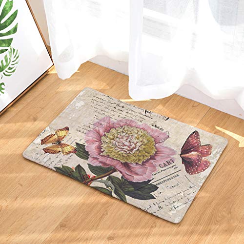 Nunubee Fußmatte Blumenserie Designe Anti Rutsch Unterlage Wasseraufnahme Teppich Praktische Schmutzfangmatte Haustür Flur Innenbereich Aussen Lustig (Blumenserie 10-15.7x23.6 Zoll /40x60cm) von Nunubee