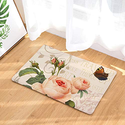 Nunubee Fußmatte Blumenserie Designe Anti Rutsch Unterlage Wasseraufnahme Teppich Praktische Schmutzfangmatte Haustür Flur Innenbereich Aussen Lustig (Blumenserie 5-15.7x23.6 Zoll /40x60cm) von Nunubee