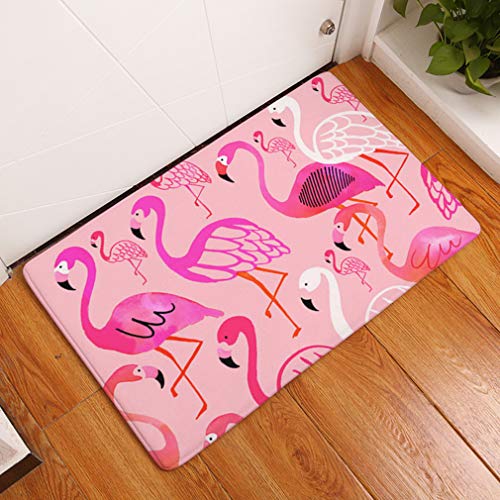 Nunubee Fußmatte Flamingo rutschfeste Badematte/Küchen-Wolldecke/Schlafzimmer-Matte wasserabsorbierend schnell trocknend (Flamingo 7-15.7x23.6 Zoll /40x60cm) von Nunubee