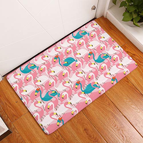 Nunubee Fußmatte Flamingo rutschfeste Badematte/Küchen-Wolldecke/Schlafzimmer-Matte wasserabsorbierend schnell trocknend (Flamingo 8-19.7x31.5 Zoll /50x80cm) von Nunubee
