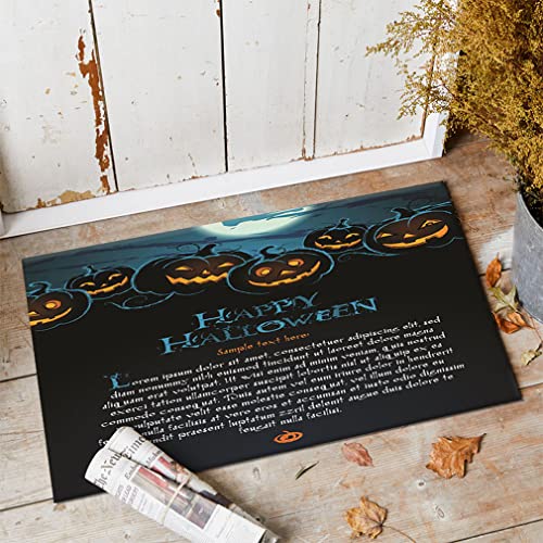 Nunubee Halloween-Fledermaus-Nacht-Fußmatte, Halloween-Fußmatte, rutschfeste lustige Fußmatte, Halloween-Teppich für den Innenbereich, Küche, Schlafzimmer, Badezimmer,40 * 60cm,#90 von Nunubee