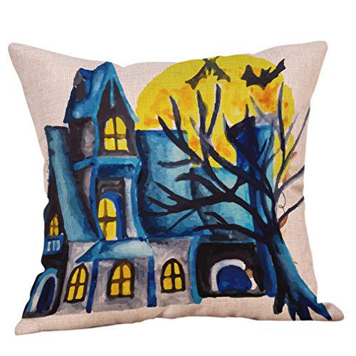 Nunubee Halloween Horror House Pattern Umarmen Kissenbezug Sofa Kissen Bedside Soft Back Home Dekoration 1 Stück Set (Farbe 2) von Nunubee
