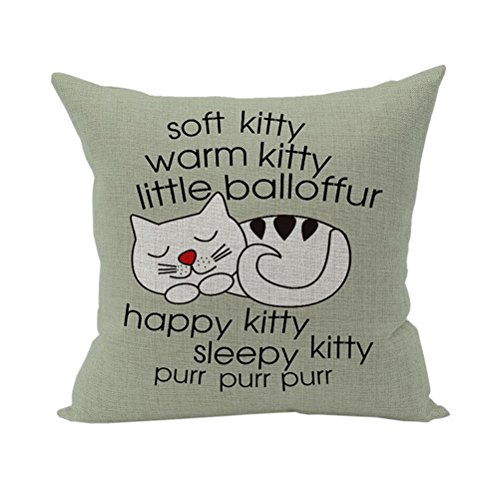 Nunubee Karikatur Geschenk Kissenbezug Dekoration Kissen accessory für Haus und Auto Kätzchen von Nunubee