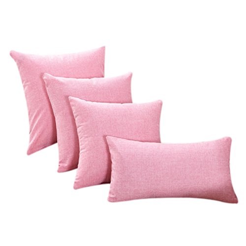 Nunubee Kissenbezug Einfarbiger Stil Wohnzimmer deko kissenhülle Kopfkissenbezug Bettkissenbezug deko Kissen Autodekoration Sofa Cover, Rosa 30X50cm von Nunubee