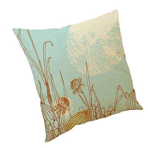 Nunubee Kissenbezug Hellgrüne frische Blume Decorative Scandinavian Sofa Schlafzimmer Kissenhülle Sofa,A-45 * 45cm von Nunubee